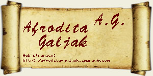 Afrodita Galjak vizit kartica